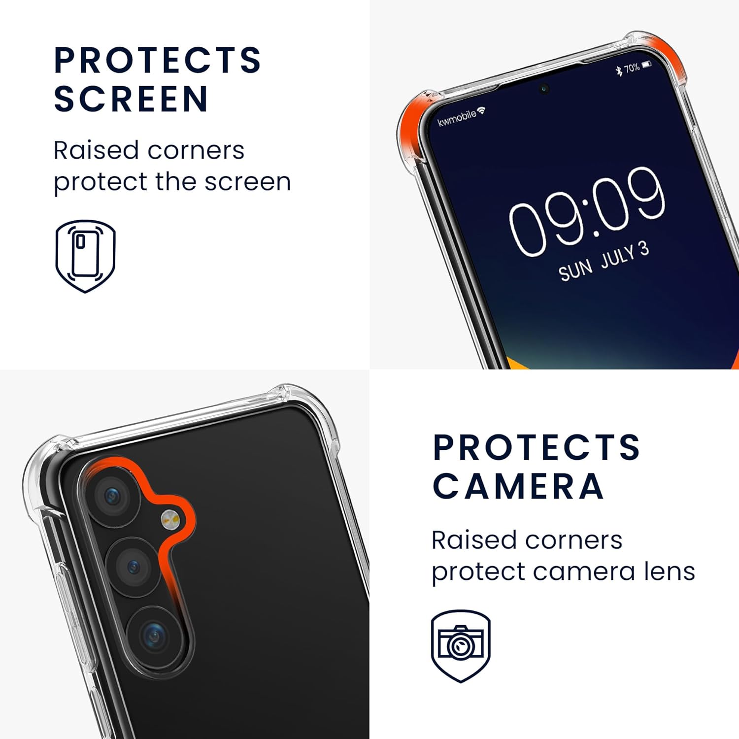 KW Samsung Galaxy S24 Θήκη Σιλικόνης TPU με Λουράκι - Διάφανη / Black