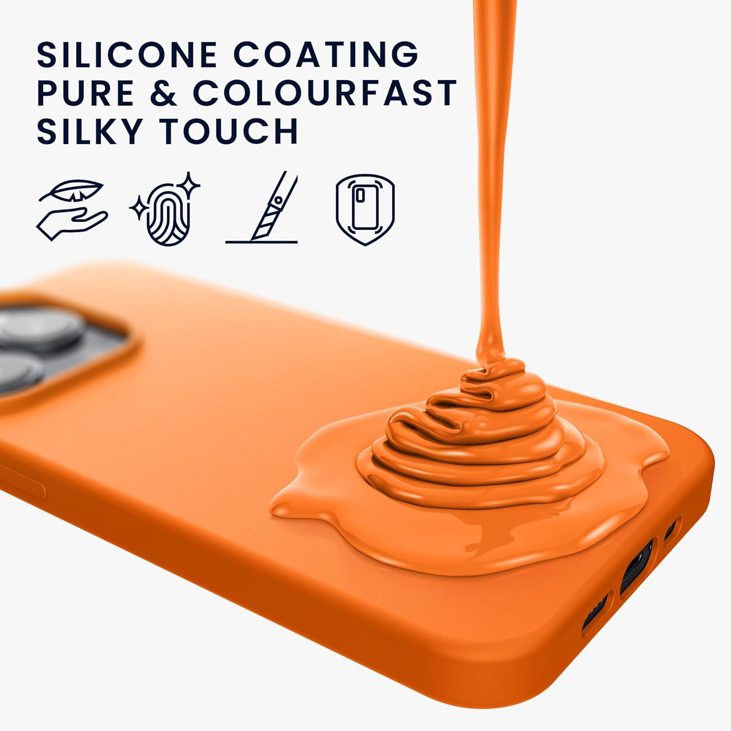 KW iPhone 15 Pro Θήκη Σιλικόνης Rubberized TPU - Fruity Orange