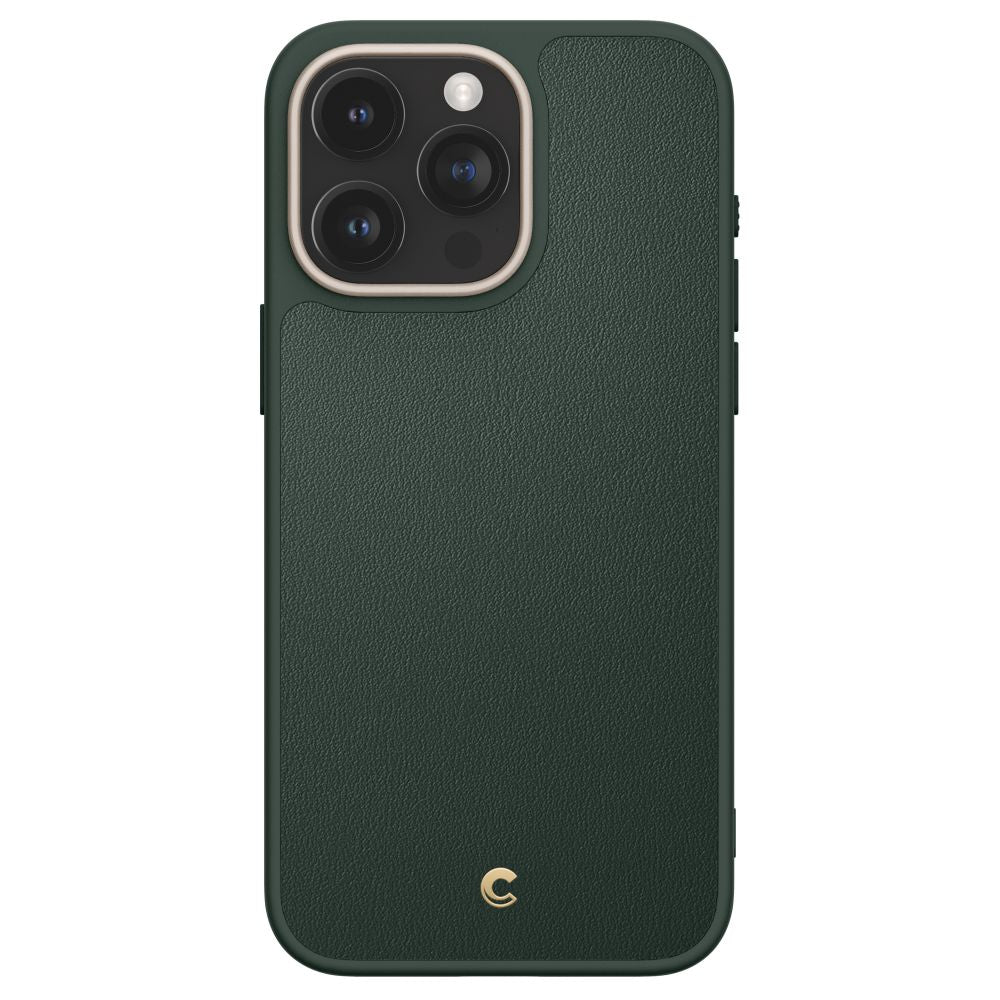 Spigen Cyrill iPhone 15 Pro Max Kajuk Mag Θήκη με Επένδυση Συνθετικού Δέρματος και MagSafe - Forest Green