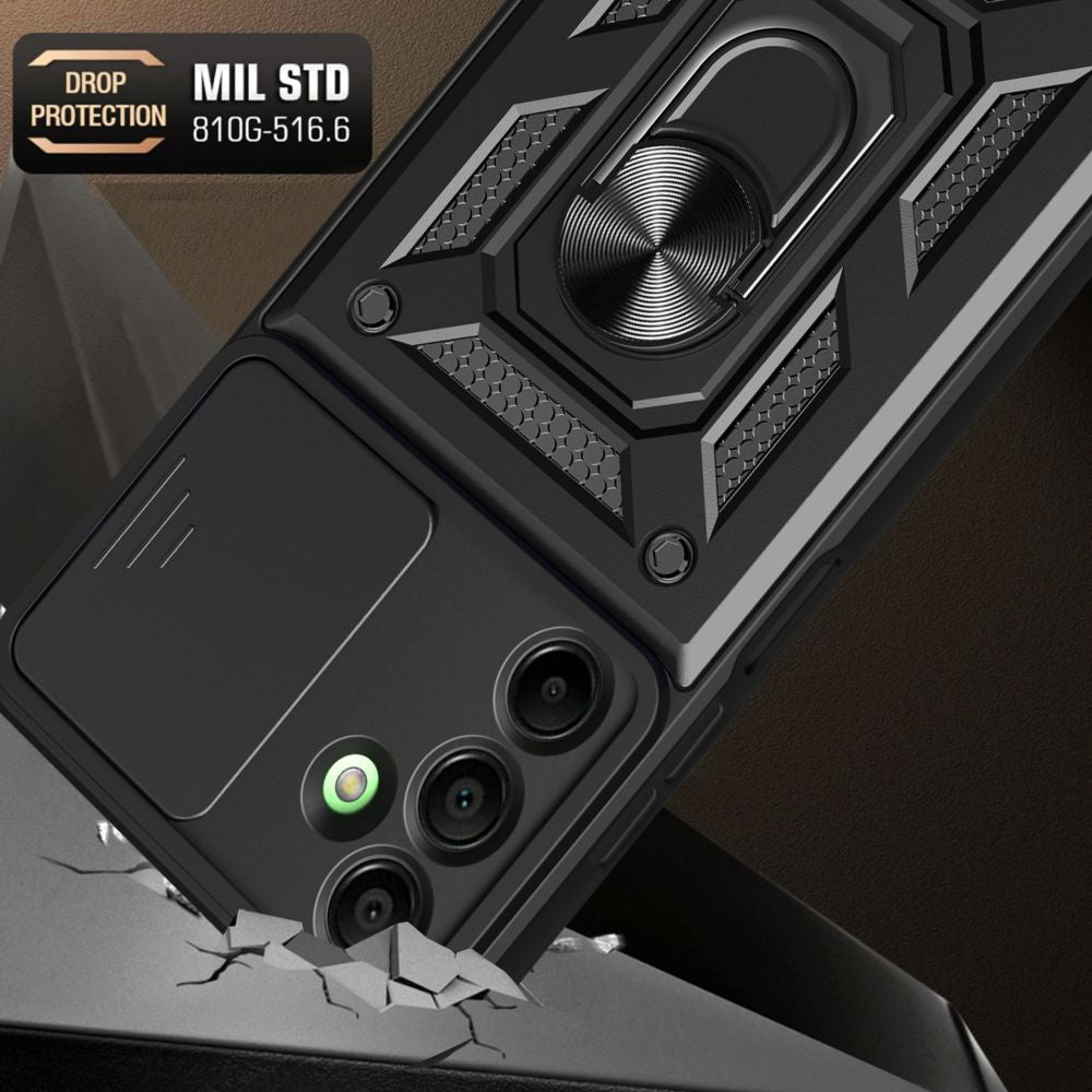 Tech - Protect Samsung Galaxy A16 4G / A16 5G Camshield Pro Σκληρή Θήκη με Πλαίσιο Σιλικόνης και Δαχτυλίδι Συγκράτησης - Black