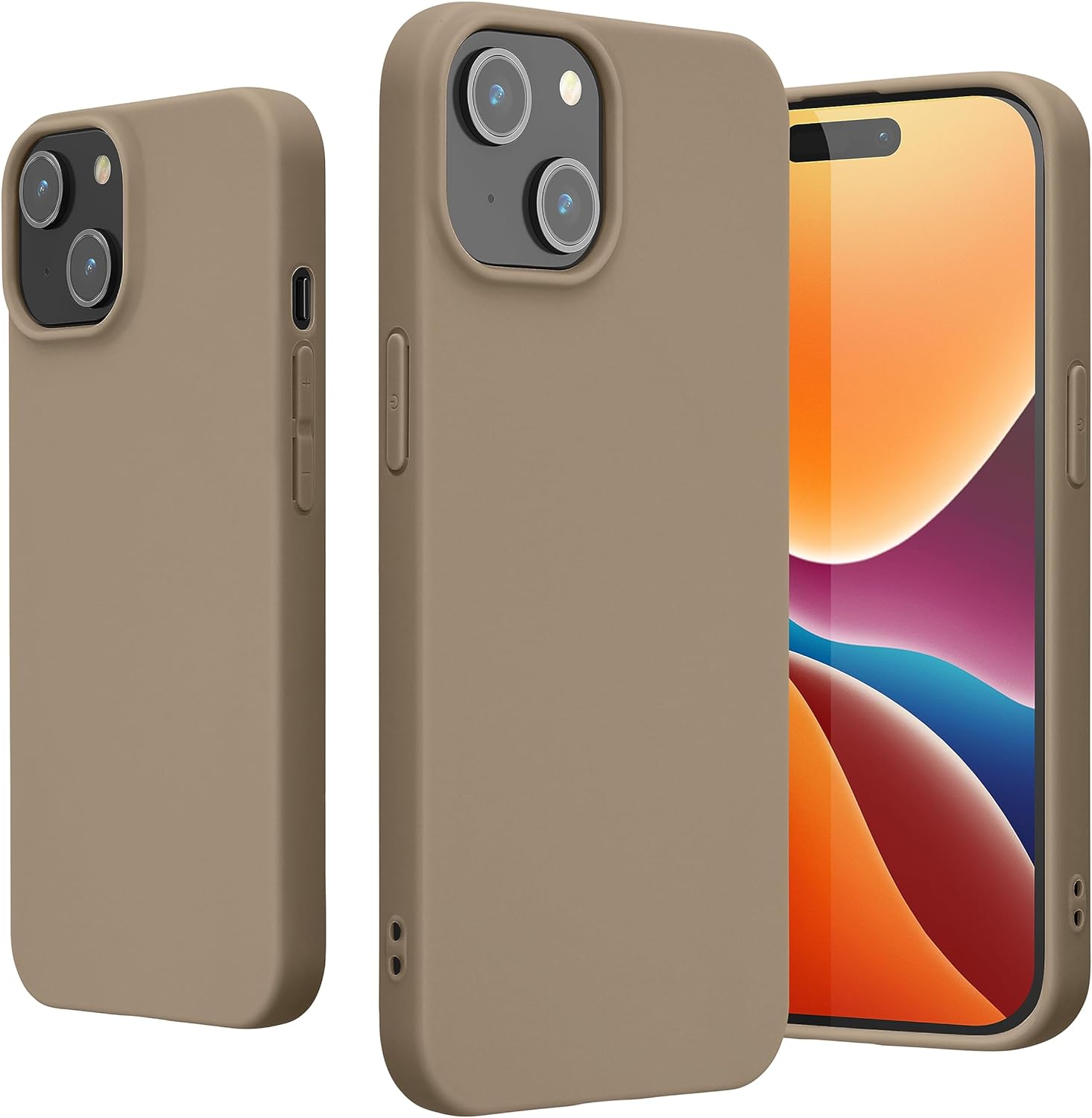 KW iPhone 15 Λεπτή Θήκη Σιλικόνης TPU - Beige Matte - 61957.96