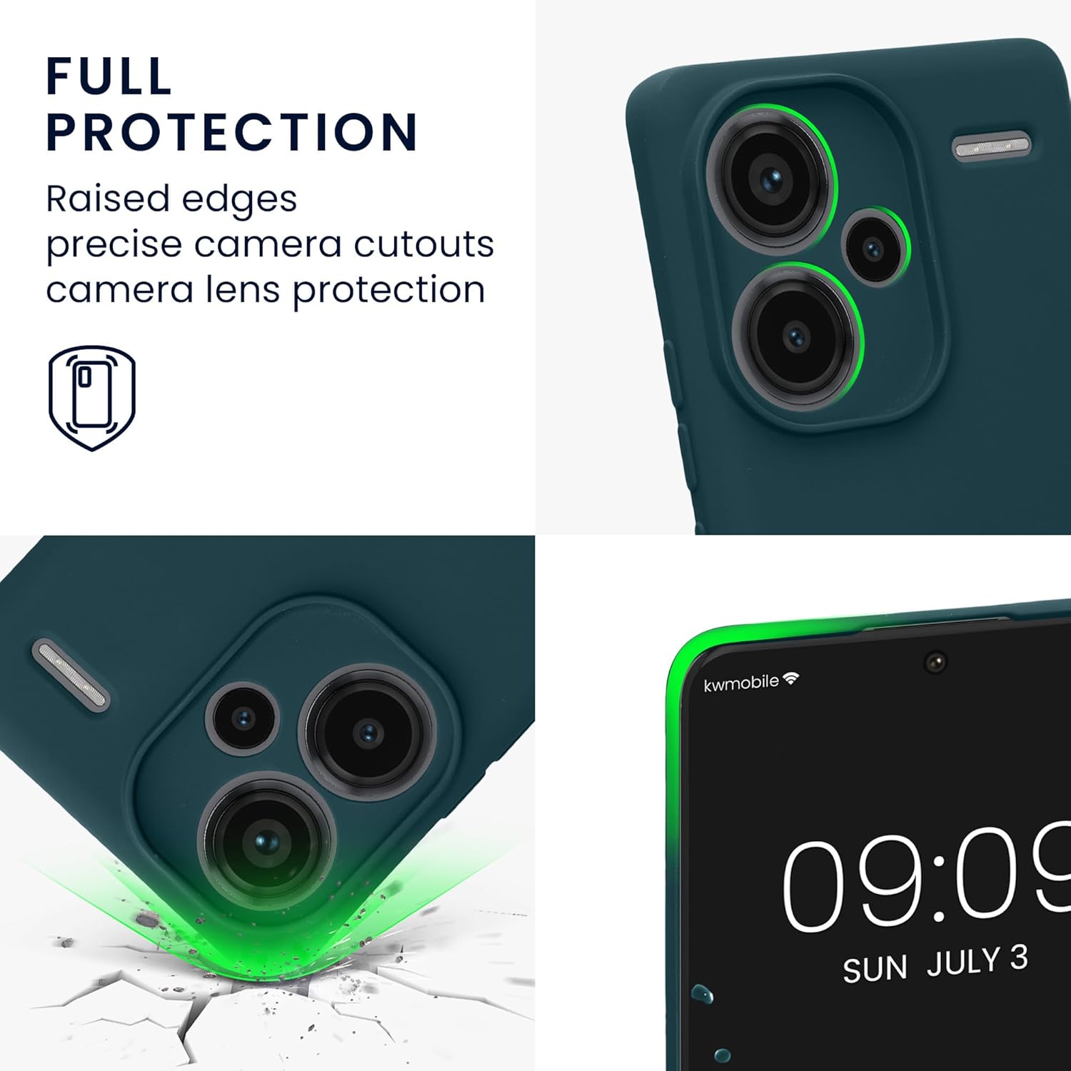 KW Xiaomi Redmi Note 13 Pro+ 5G Λεπτή Θήκη Σιλικόνης Rubberized TPU - Matte Petrol
