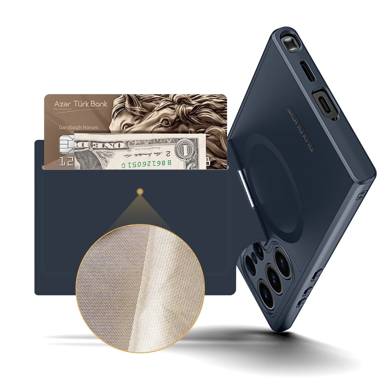 Dux Ducis Samsung Galaxy S24 Ultra Rafi II Mag Anti - RFID Θήκη με Υποδοχή για Κάρτες / Stand και MagSafe - Blue