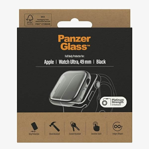 PanzerGlass Θήκη Apple Watch Ultra (1/2/3) - 49mm - Full Body με Προστασία Οθόνης - Black