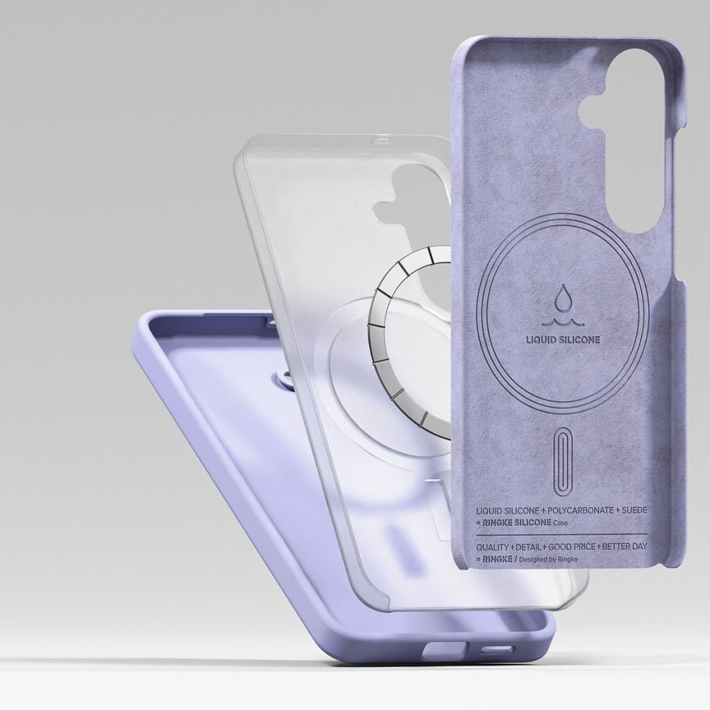 Ringke Samsung Galaxy S25 Silicone Magnetic MagSafe Case Θήκη Σιλικόνης με MagSafe - Lavender