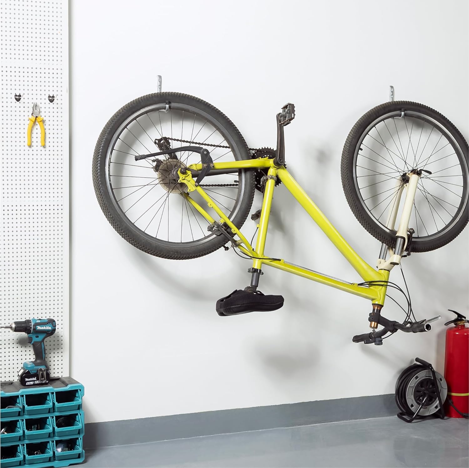 Navaris Σετ με 8 Μεταλλικούς Γάντζους Τοίχου για το Γκαράζ - Grey - 55719.04