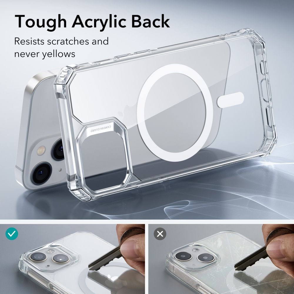 ESR iPhone 14 Air Armor Halolock Σκληρή Θήκη με Πλαίσιο Σιλικόνης και MagSafe - Διάφανη