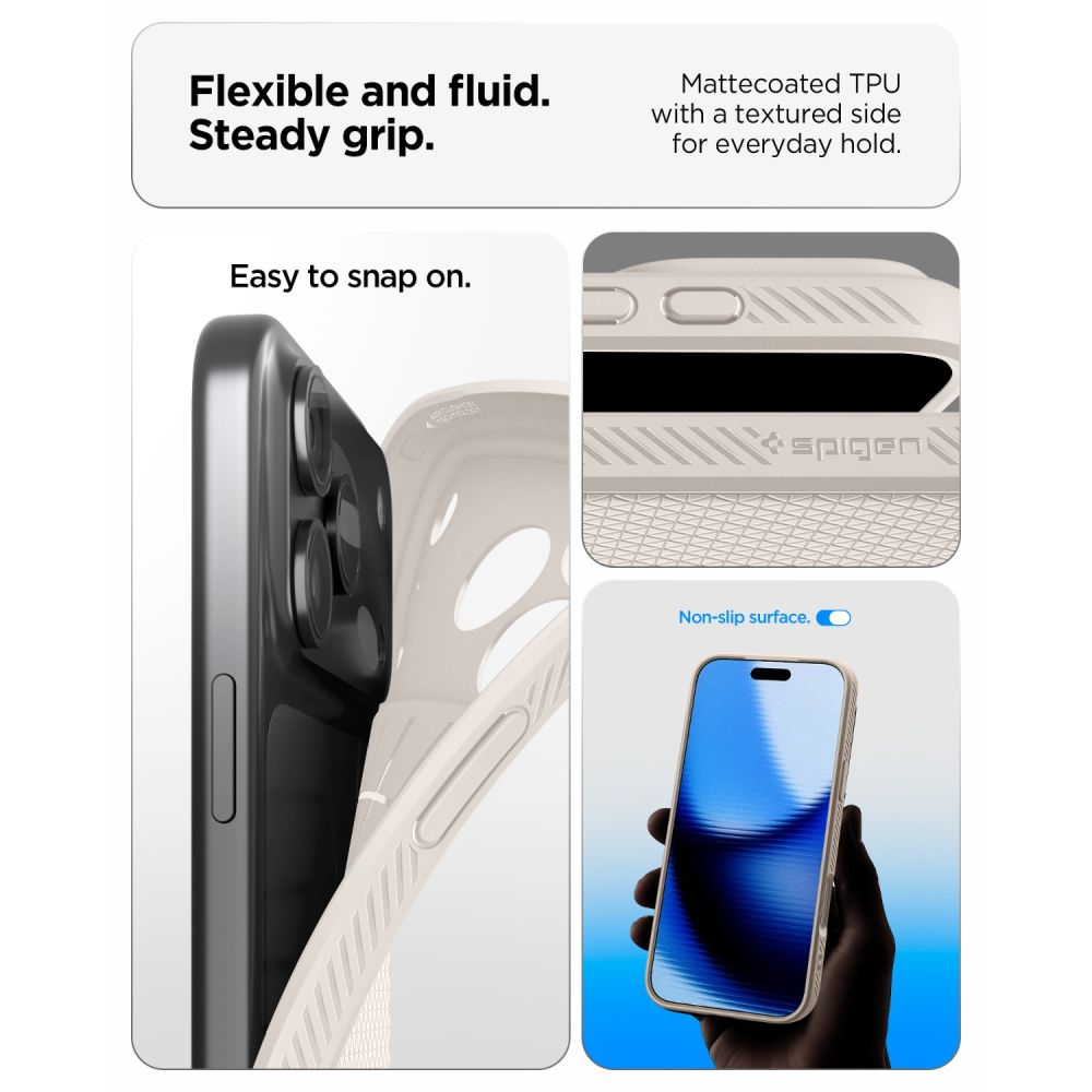 Spigen iPhone 18 Pro / iPhone 17 Pro - Θήκη Σιλικόνης - Liquid Air - Natural Titanium