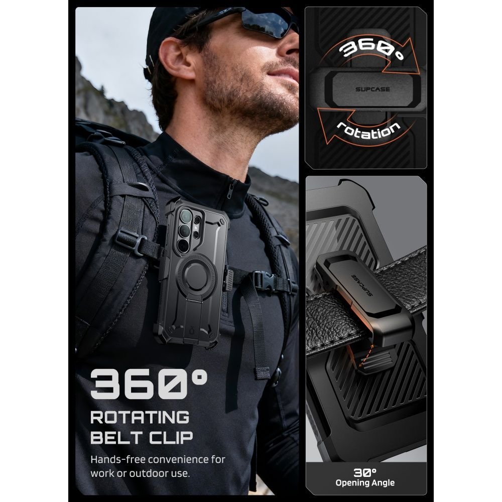 Supcase Samsung Galaxy S26 Ultra - Σκληρή Θήκη MagSafe με Προστασία Οθόνης και Stand - Unicorn Beetle Pro Mag 2 Set - Black