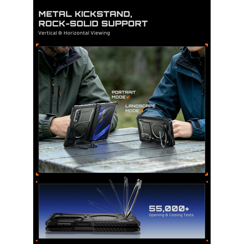 Supcase Samsung Galaxy Z Fold8 - Σκληρή Θήκη με Προστασία Οθόνης και MagSafe / Stand - UB Grip Mag - Black