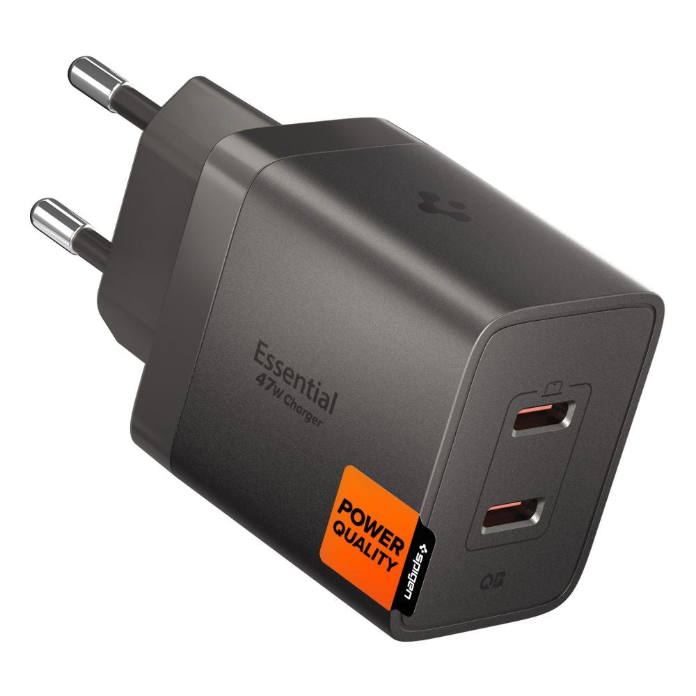 Spigen Οικιακός Φορτιστής Γρήγορης Φόρτισης 47W με 2 Θύρες Type-C - Essential EE472EU-GAN - Gunmetal