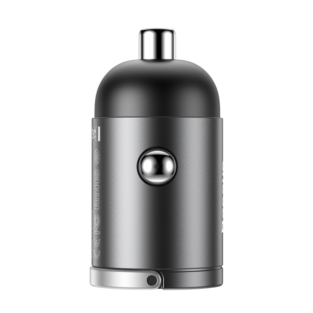 Baseus Tiny Star Mini Car Charger - Φορτιστής Αυτοκινήτου Γρήγορης Φόρτισης 30W με 1 Θύρα USB - Grey - VCHX - A0G
