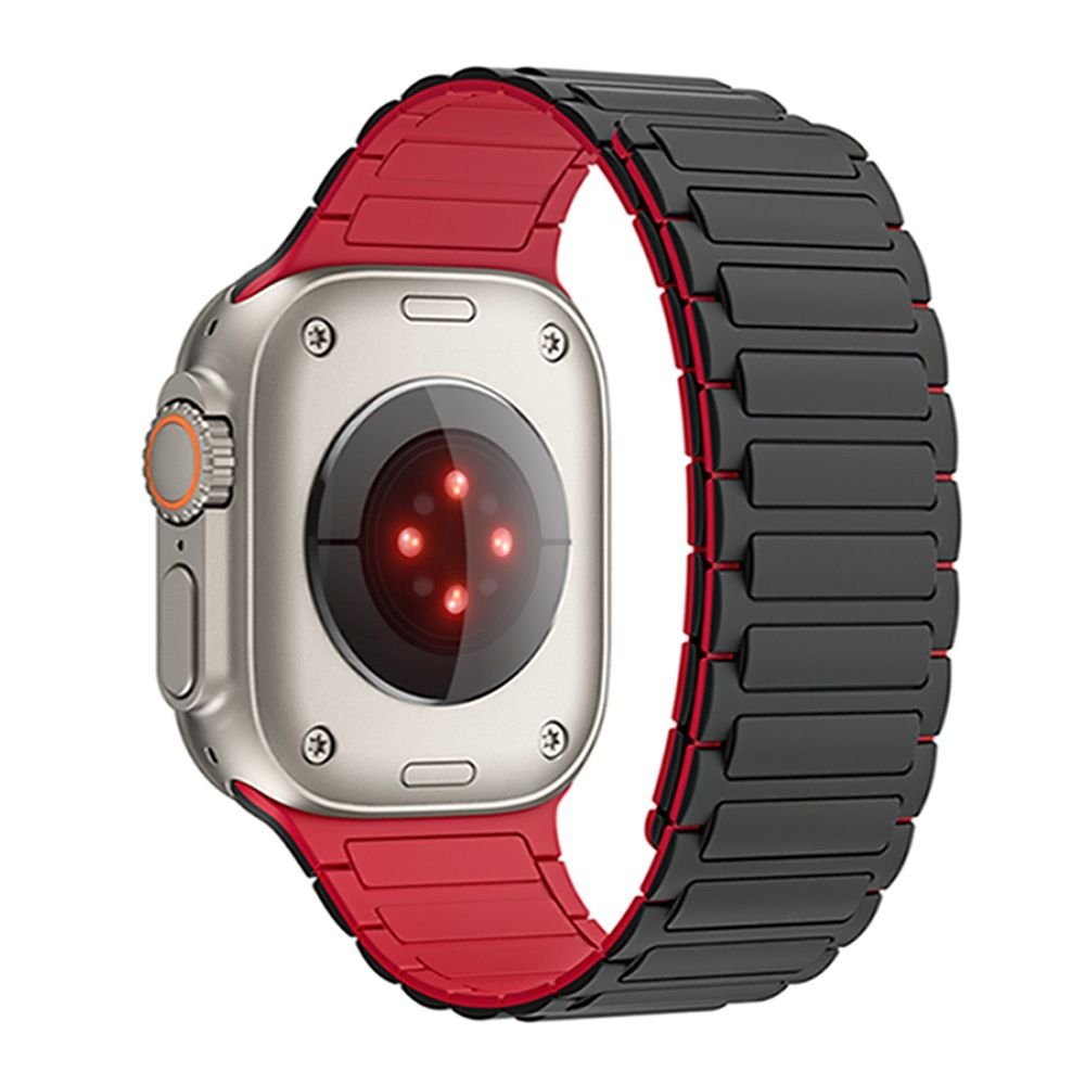 Tech - Protect Λουράκι Apple Watch 4 / 5 / 6 / 7 / 8 / 9 / SE / ULTRA 1 / ULTRA 2 - 42 / 44 / 45 / 49 mm IconBand Magnetic Μαγνητικό Σιλικόνης - Black / Red