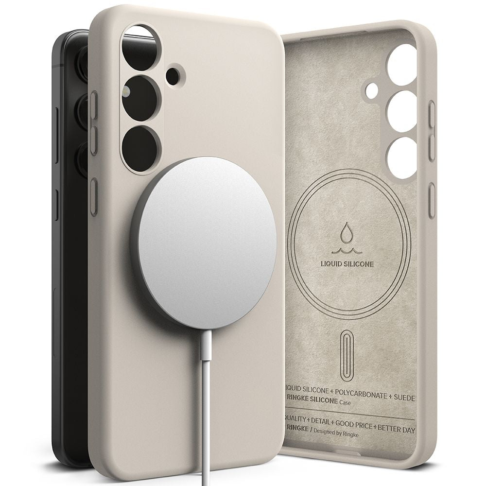 Ringke Samsung Galaxy S24 Silicone Magnetic MagSafe Case Θήκη Σιλικόνης με MagSafe - Stone