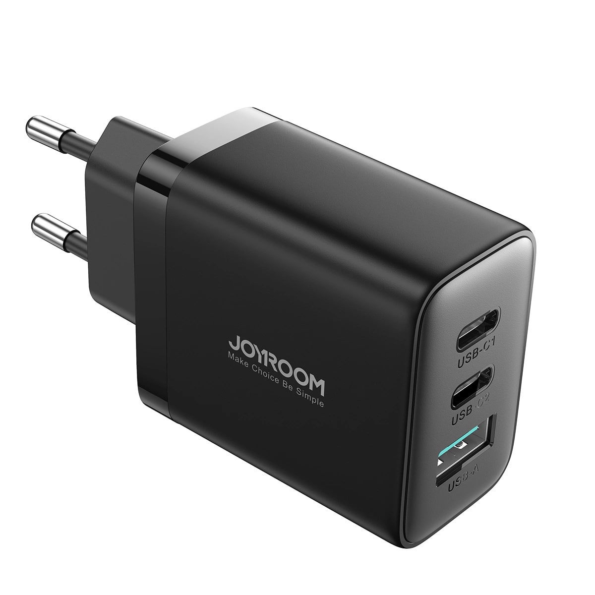 JOYROOM JR - TCF10 32W Οικιακός Φορτιστής Γρήγορης Φόρτισης με 2 Θύρες Type - C και 1 Θύρα USB - Black