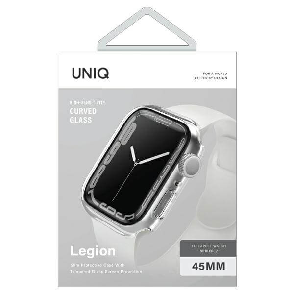 Uniq Θήκη Apple Watch 7 / 8 / 9 - 45 mm Legion με Προστασία Οθόνης - Διάφανη