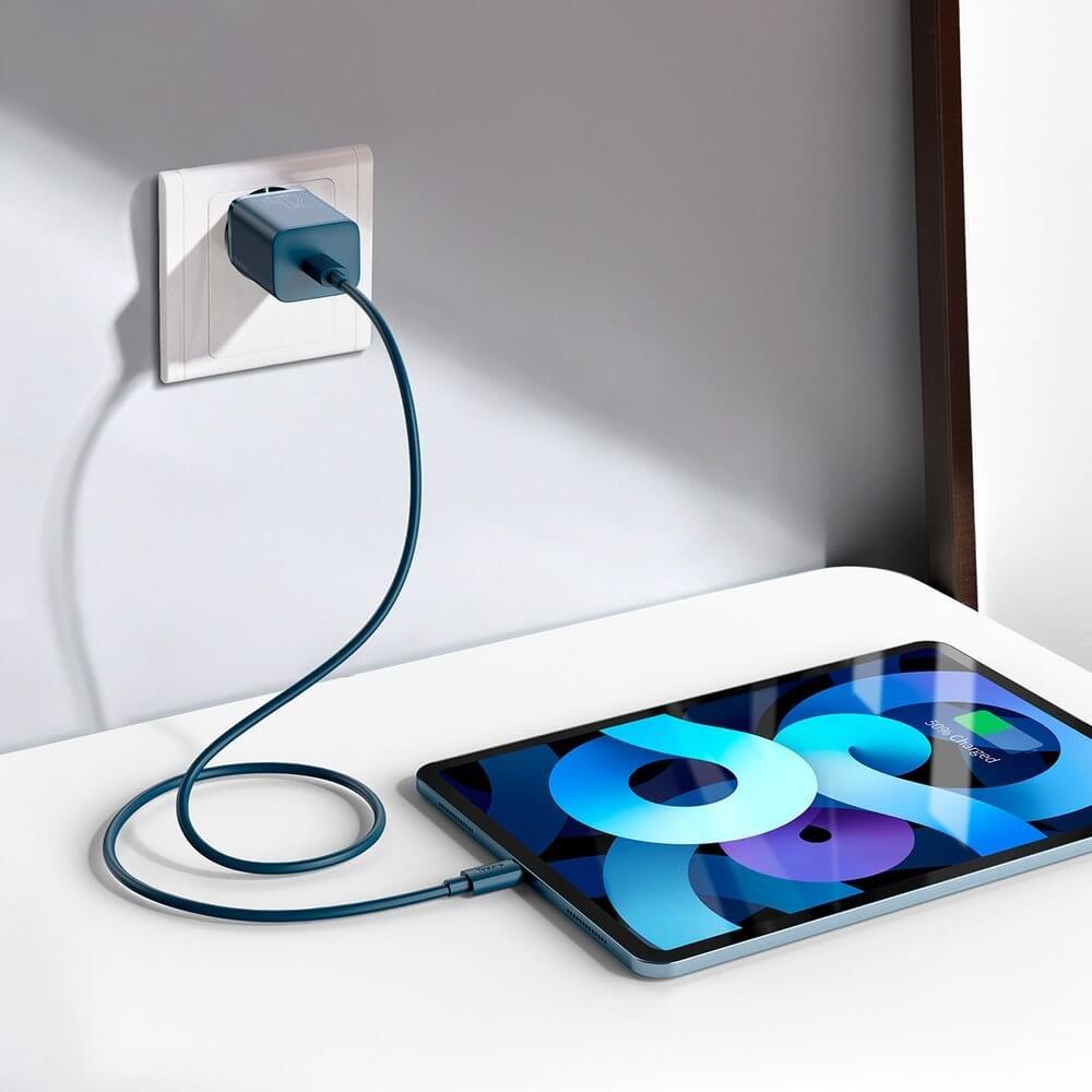 Baseus Super Si 1C PD 20W Οικιακός Φορτιστής με Θύρα Type - C και Καλώδιο Type C to Lightning - Blue - TZCCSUP - B03