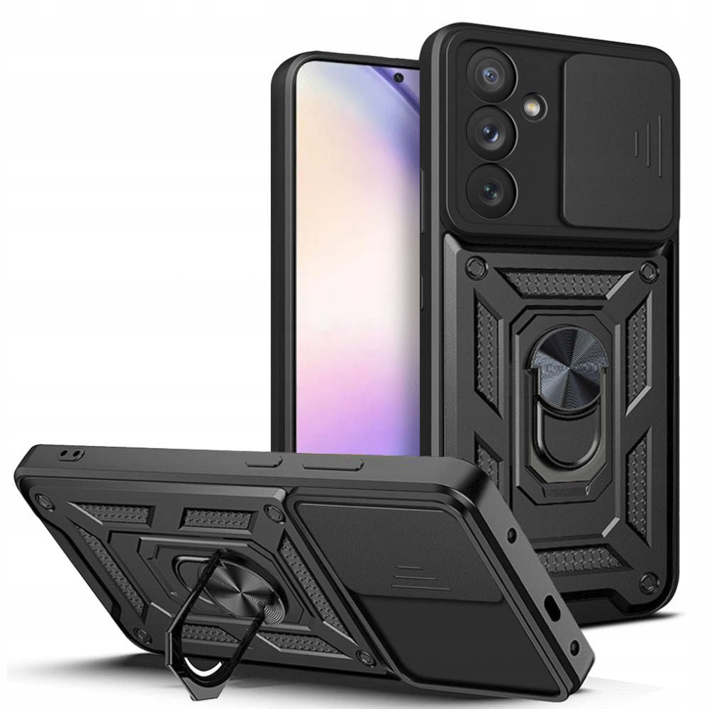 Tech - Protect Samsung Galaxy A54 5G Camshield Pro Σκληρή Θήκη με Πλαίσιο Σιλικόνης και Δαχτυλίδι Συγκράτησης - Black