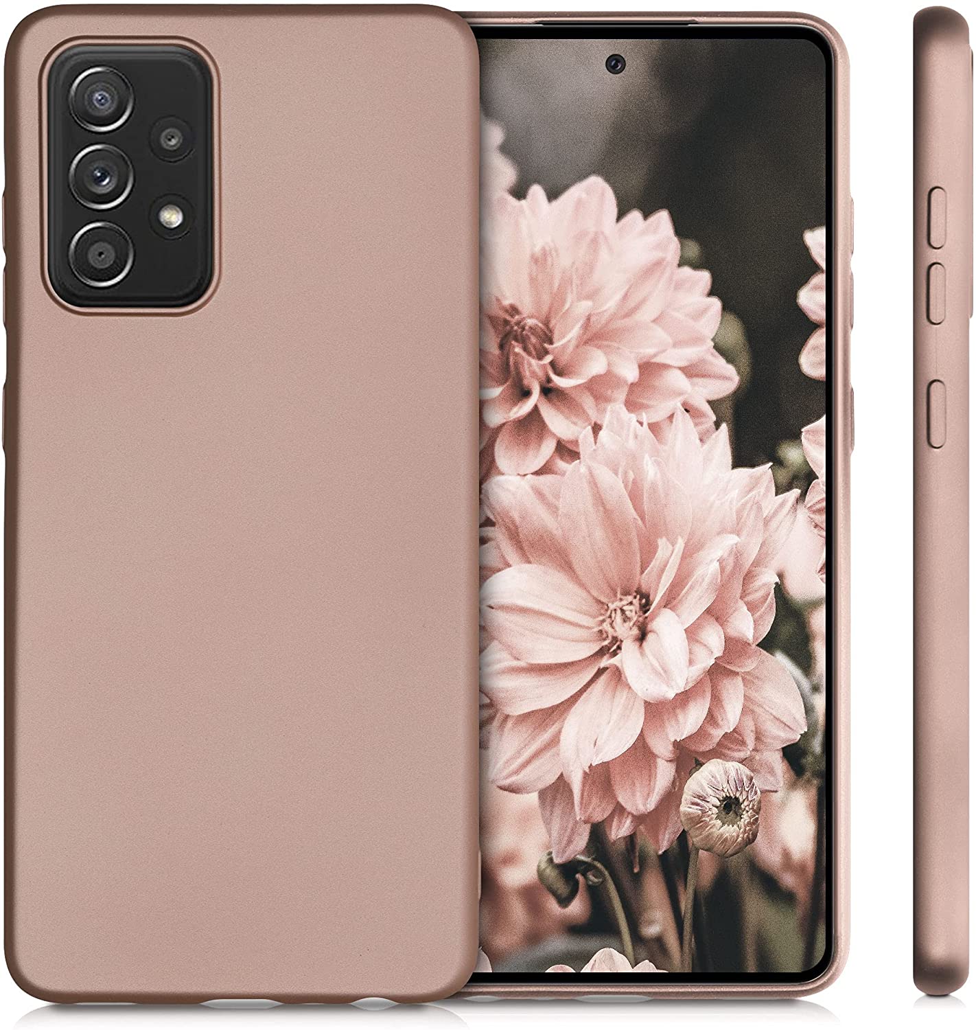 KW Samsung Galaxy A52 / A52 5G / A52s 5G Θήκη Σιλικόνης TPU - Metallic Rose Gold - 54351.31