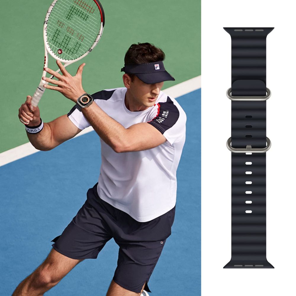 Tech - Protect Λουράκι Apple Watch 8/9/10/11 - SE (1/2/3) - Ultra (1/2/3) – 44/45/46/49mm IconBand Pro Λαστιχένιο - Black