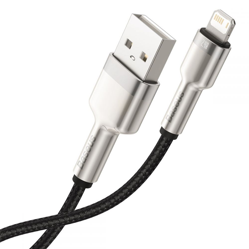 Baseus Cafule Metal Cable Lightning 2.4A - Καλώδιο Δεδομένων και Φόρτισης Lightning 0.25m - Black / Gold - CALJK - 01