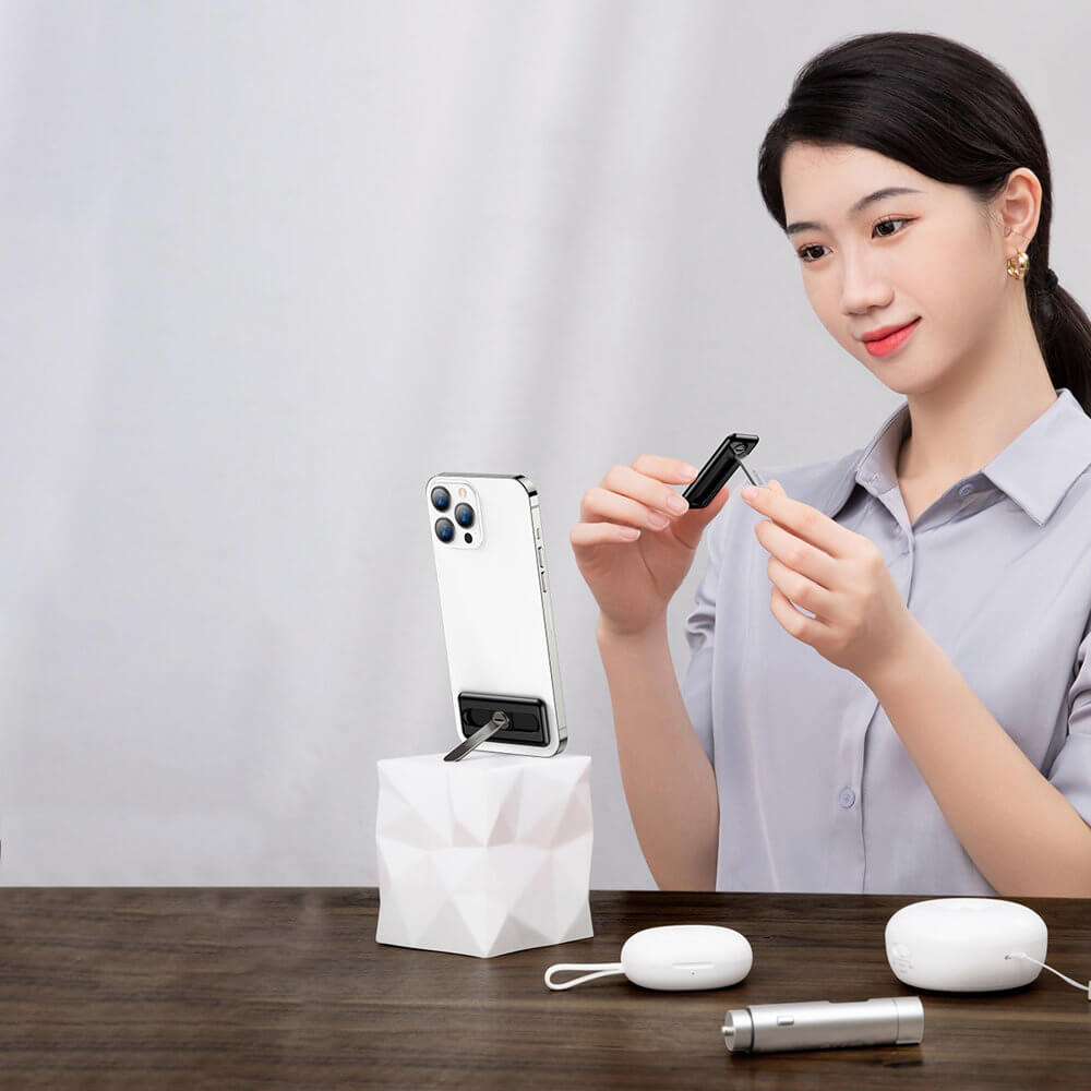 Baseus Self - Adhesive Foldable Phone Holder - Αυτοκόλλητο Stand Κινητού - White - LUXZ000002