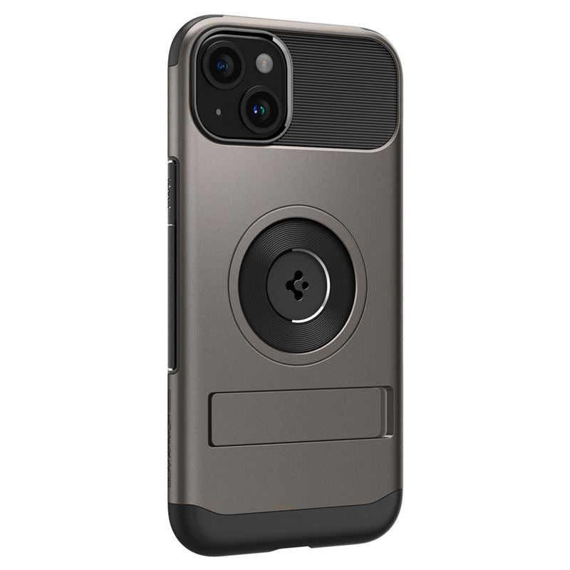 Spigen iPhone 15 Plus Slim Armor Mag Σκληρή Θήκη με Stand και MagSafe - Gunmetal