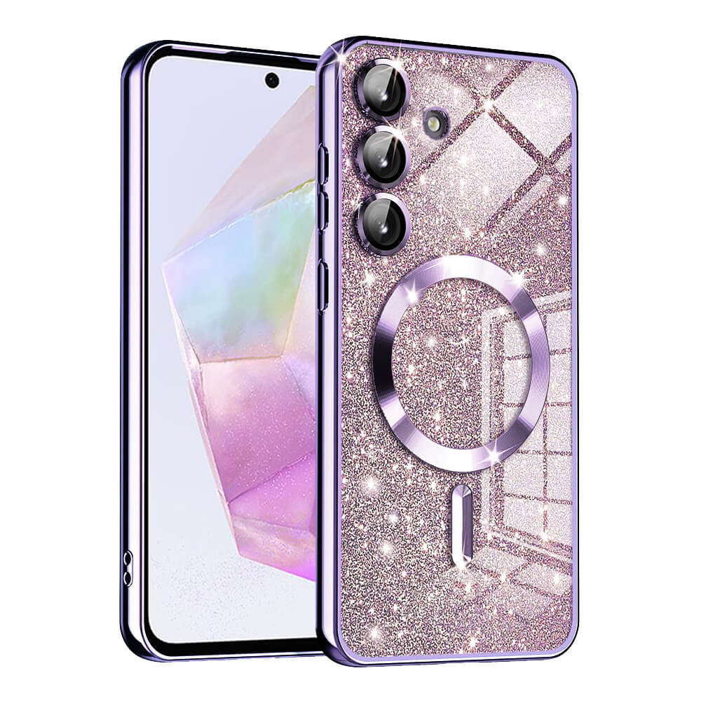 Techsuit Samsung Galaxy A35 5G - Luxury Glitter MagSafe - Θήκη Σιλικόνης - Light Purple
