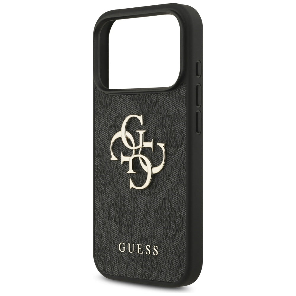 Guess iPhone 17 Pro - 4G Strap 4G Classic Logo - Σκληρή Θήκη με Επένδυση Συνθετικού Δέρματος και Λουράκι - Black - GUHCP17LP4GMGSK