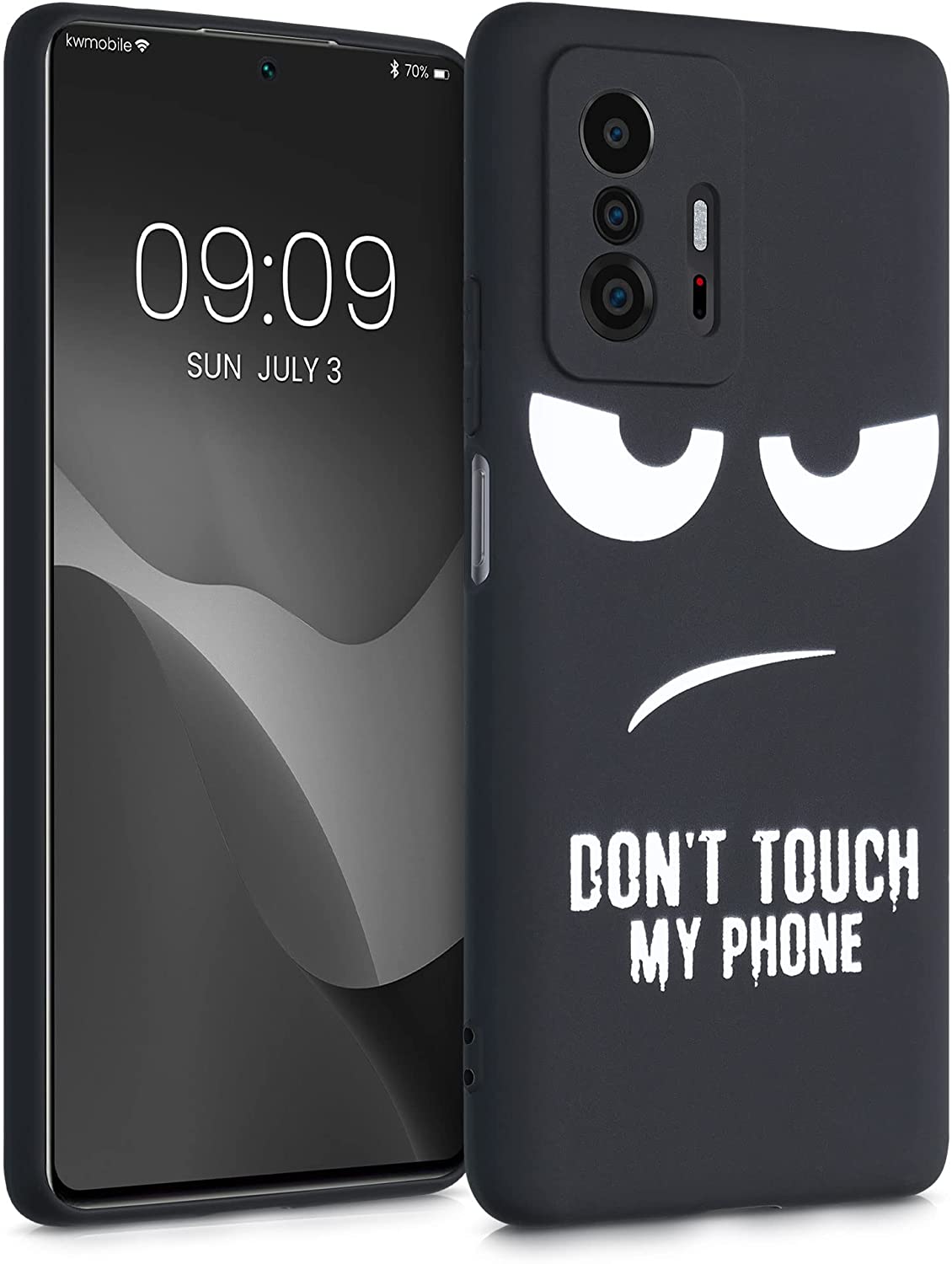 KW Xiaomi 11T / 11T Pro Θήκη Σιλικόνης TPU Design Don't Touch My Phone - Black / White - 57013.01