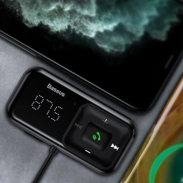 Baseus S - 16 Overseas Edition Bluetooth 5.0 FM Transmitter για Αναπαραγωγή Μουσικής / Κλήσεις και Φορτιστής Αυτοκινήτου - Black - CCMT000201
