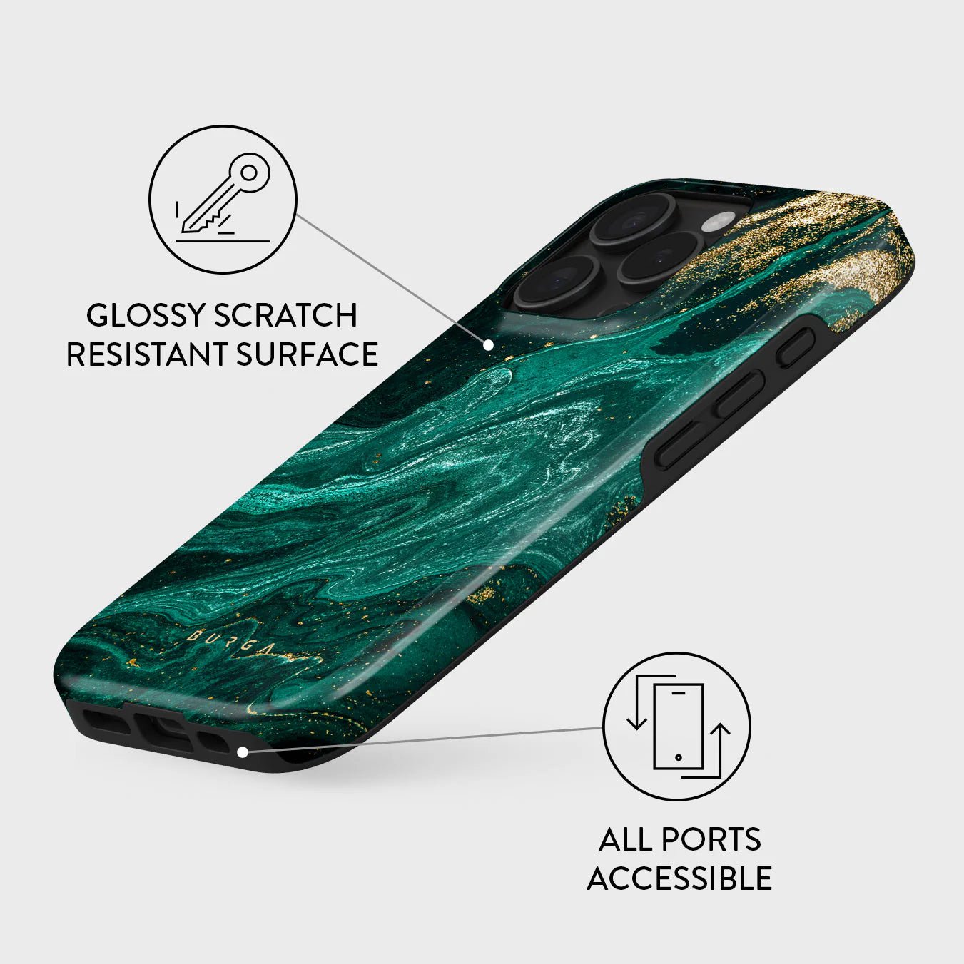 Burga iPhone 16 Pro Max Fashion Tough MagSafe Σκληρή Θήκη με MagSafe - Emerald Pool