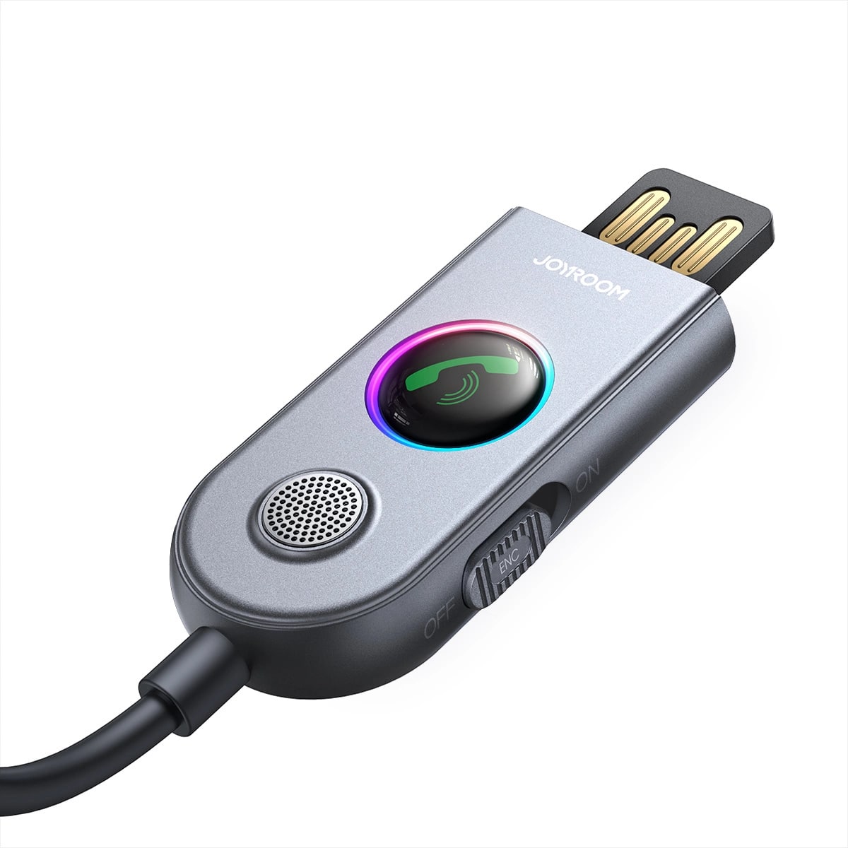 Joyroom JR - CB6 Bluetooth AUX Receiver για Αναπαραγωγή Μουσικής / Κλήσεις στο Αυτοκίνητο - Grey