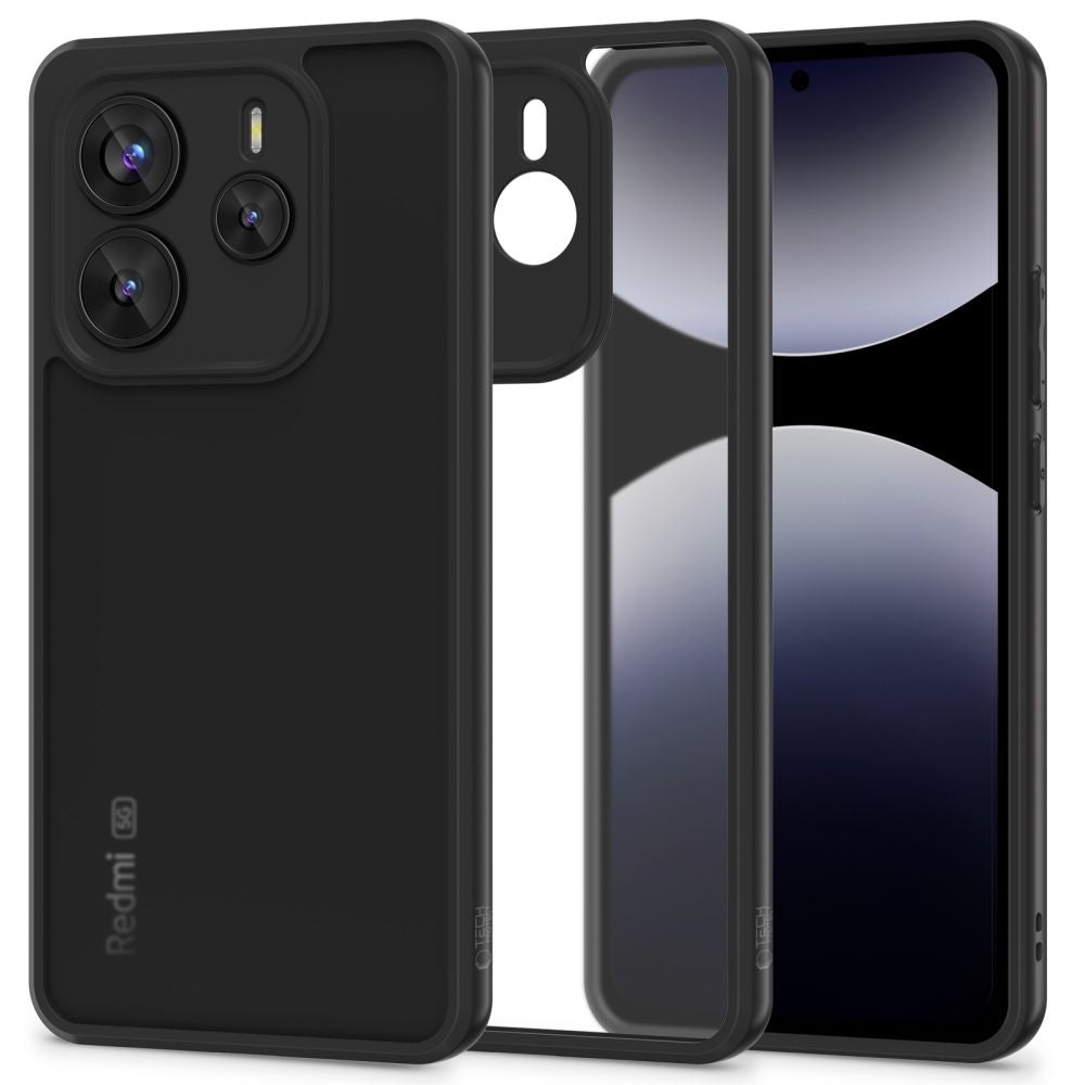 Tech - Protect Xiaomi Redmi Note 14 5G MagMat Σκληρή Θήκη με Πλαίσιο Σιλικόνης - Matte Black / Διάφανη