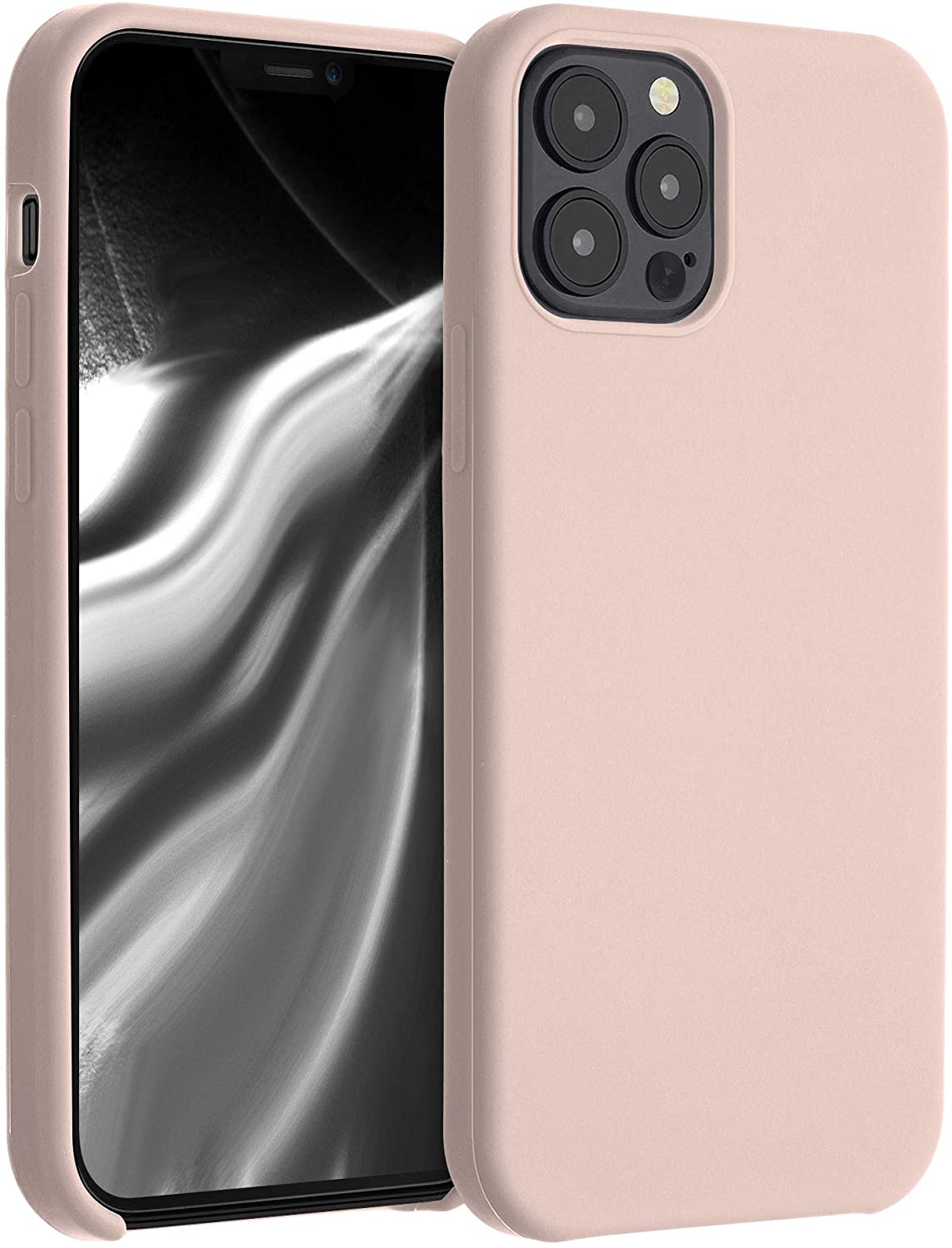 KW iPhone 12 / iPhone 12 Pro Θήκη Σιλικόνης Rubber TPU - Dusty Pink - 52641.10