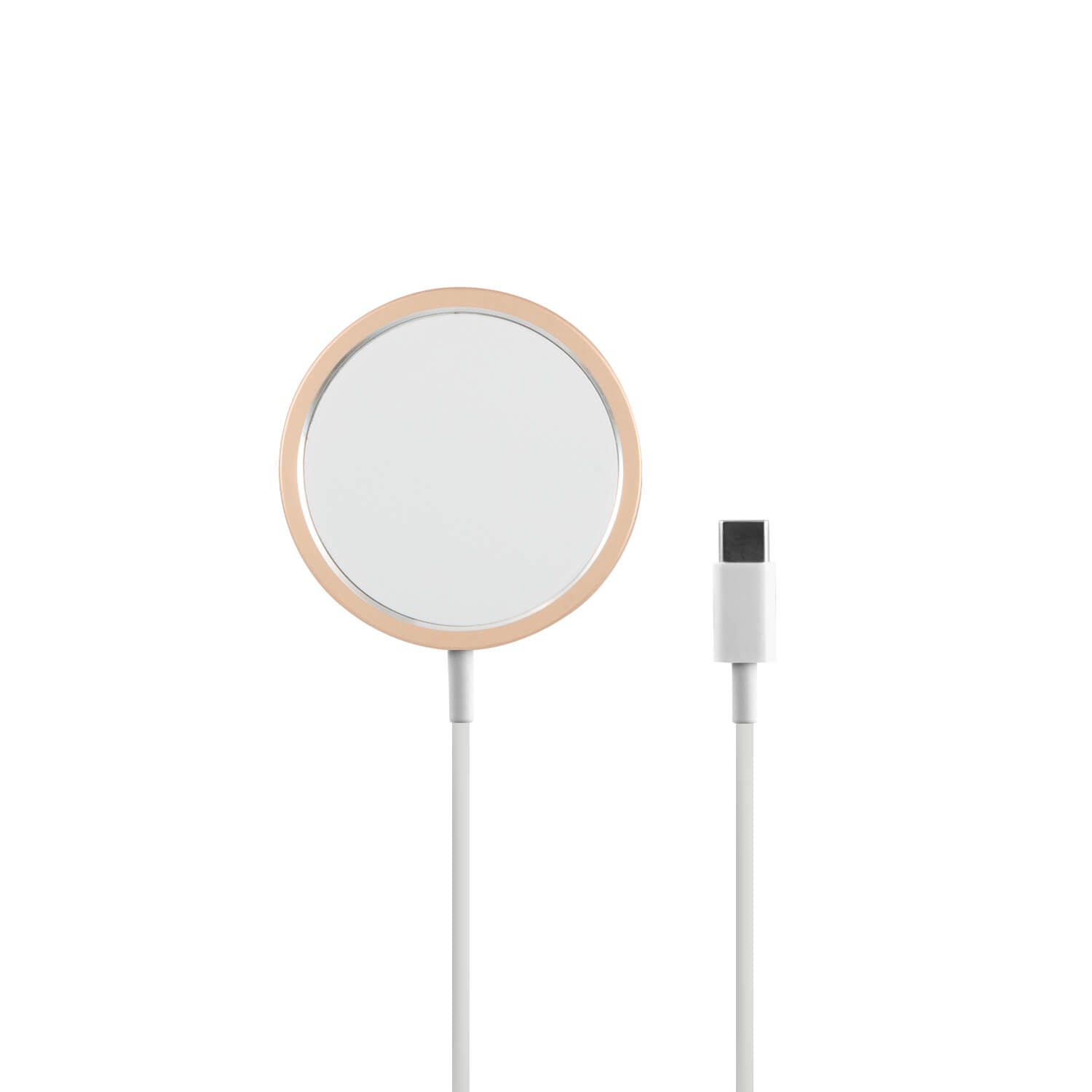 Guess Induction Charger - Ασύρματος Φορτιστής MagSafe με Καλώδιο Type - C 15W - Gold