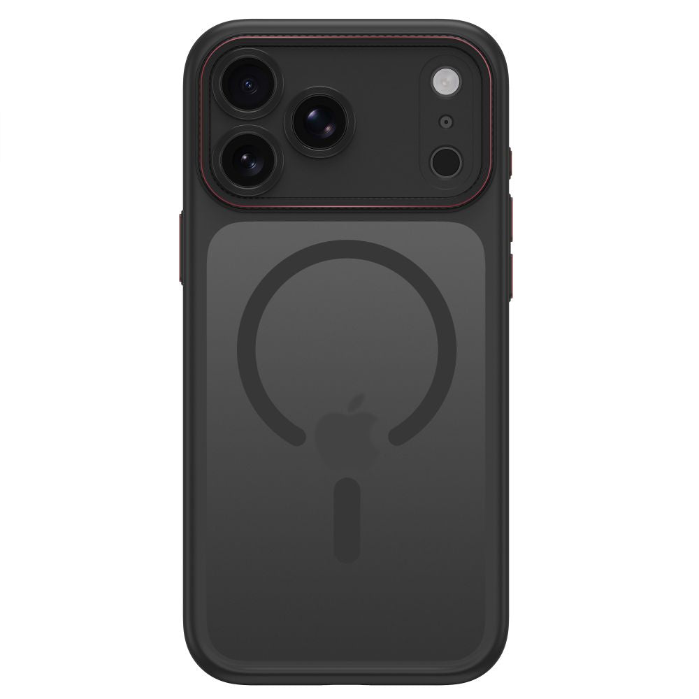 Tech-Protect iPhone 18 Pro / iPhone 17 Pro - Σκληρή Θήκη με Πλαίσιο Σιλικόνης MagSafe - MagCam - Matte Black / Red