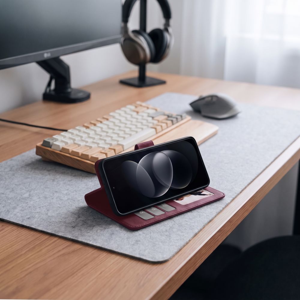 Tech-Protect Xiaomi Redmi Note 17 Pro 5G - Θήκη Πορτοφόλι Stand από Δερματίνη - Wallet - Mulberry