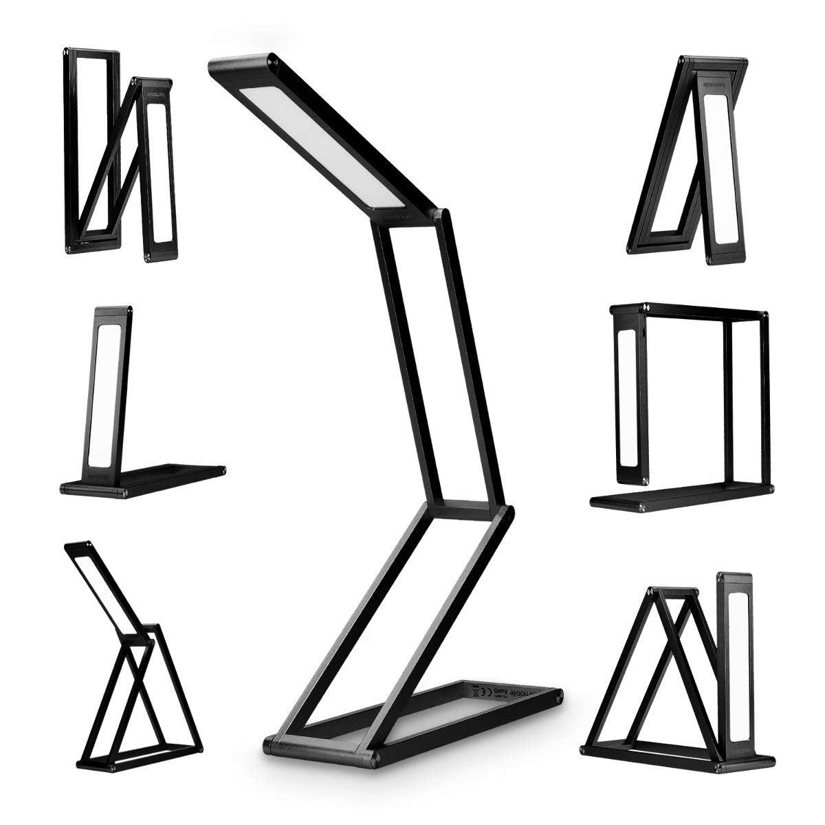 KW LED Folding Desk Lamp Επαναφορτιζόμενο Αναδιπλούμενο Μεταλλικό Φωτιστικό με καλώδιο Micro USB - Black - 45535.01