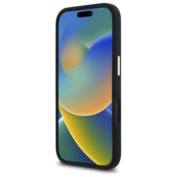 Guess iPhone 16 - Silicone Script Metal Logo and Frame - Σκληρή Θήκη με Πλαίσιο Σιλικόνης - Black - GUHCP16SSMBSLK