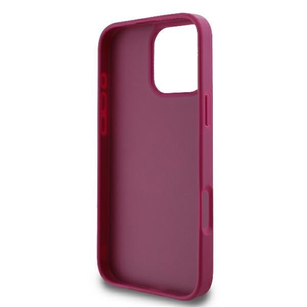 Guess iPhone 16 Pro Max - Fixed Glitter Big 4G - Σκληρή Θήκη με Πλαίσιο Σιλικόνης - Purple - GUHCP16XHG4SGU