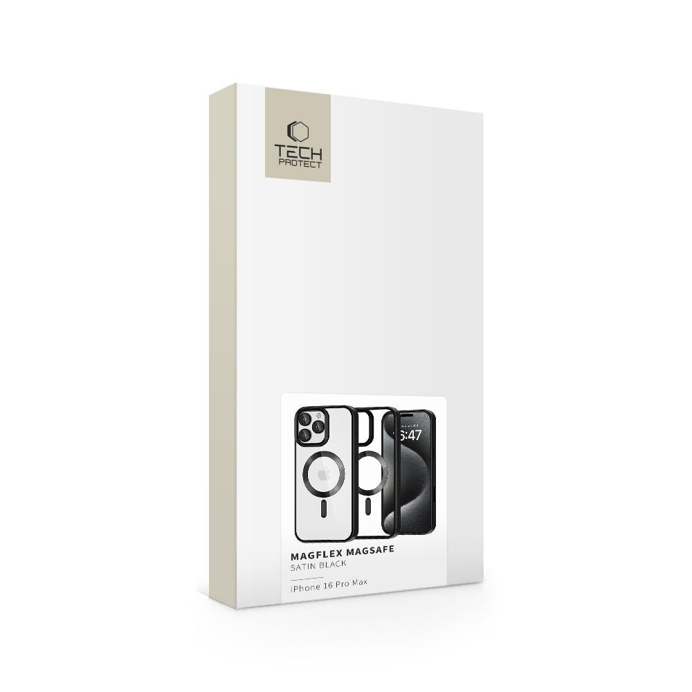 Tech - Protect iPhone 16 Pro Max MagFlex Θήκη Σιλικόνης TPU με MagSafe - Διάφανη / Satin Black