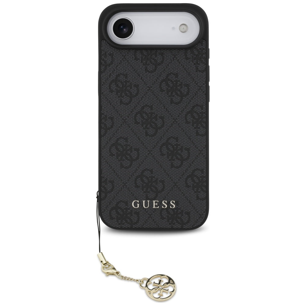 Guess iPhone Air - 4G Charms Collection MagSafe - Θήκη με Επένδυση Συνθετικού Δέρματος - Black - GUHMP17MGF4GCK