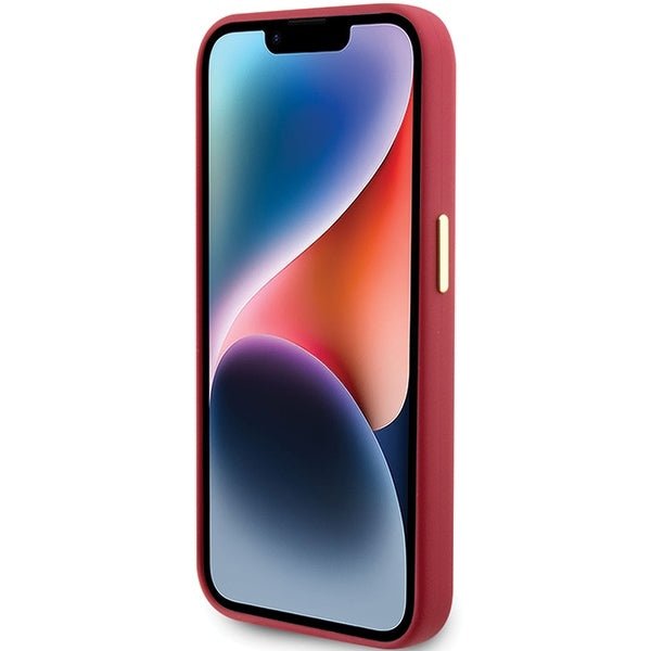 Guess iPhone 15 Pro Max Silicone Script Metal Logo and Frame Σκληρή Θήκη με Πλαίσιο Σιλικόνης - Magenta - GUHCP15XSMBSLM