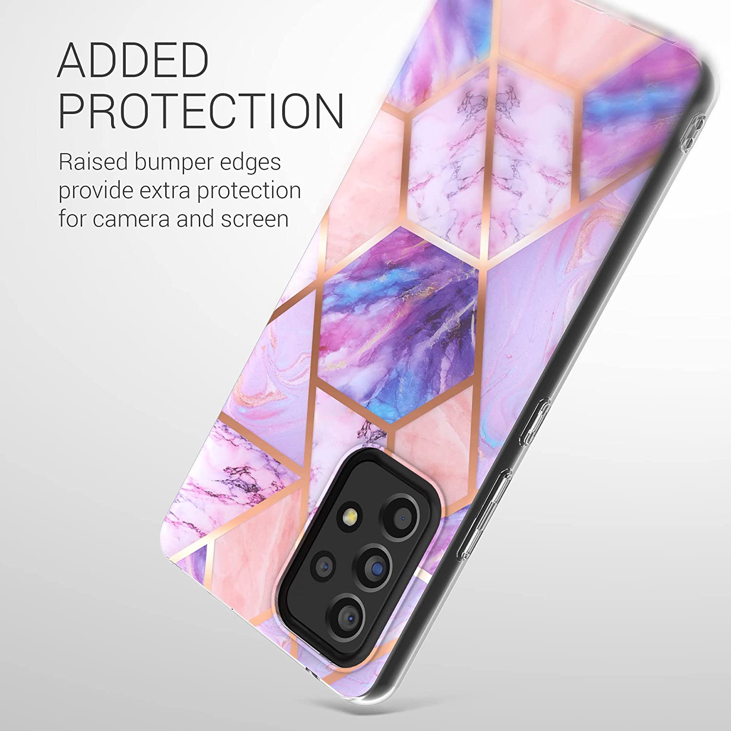 KW Samsung Galaxy A53 5G Θήκη Σιλικόνης TPU Design Glory Marble Mix - Pink / Rose Gold - 58846.02