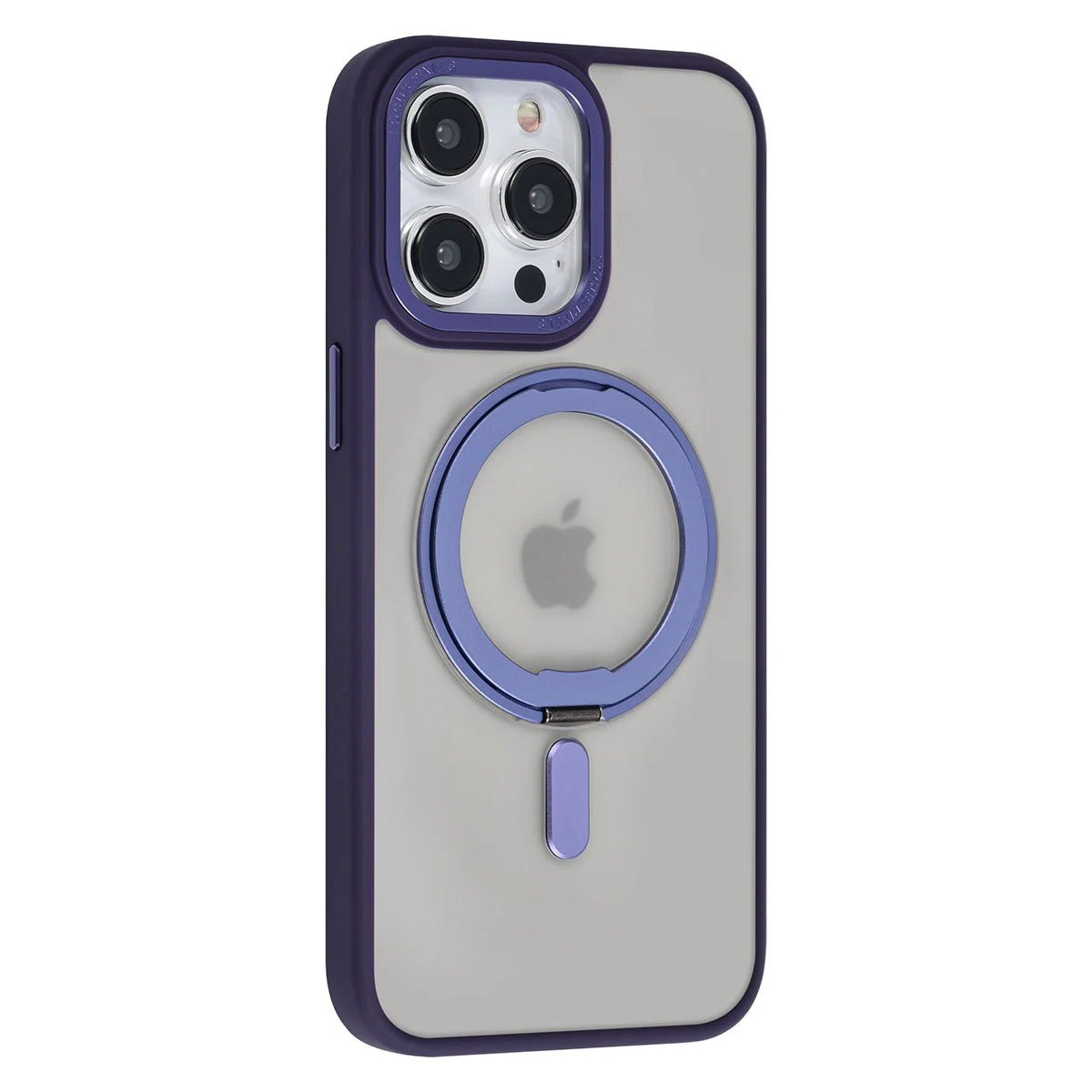 Tuniq iPhone 15 Pro Max - Σκληρή MagSafe Θήκη με Περιστρεφόμενο Δαχτυλίδι Συγκράτησης - Ημιδιαφανή / Μοβ