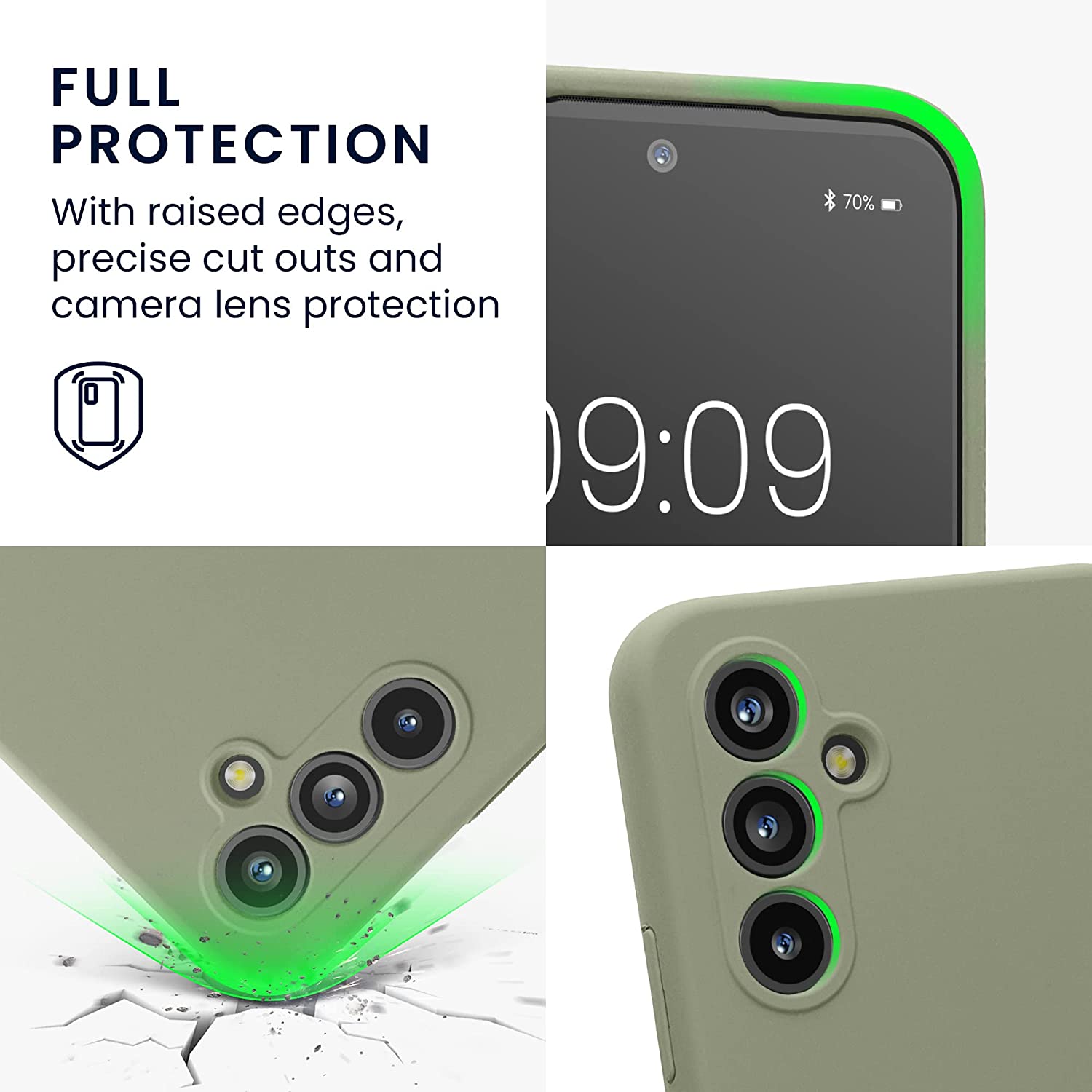 KW Samsung Galaxy A54 5G Θήκη Σιλικόνης Rubberized TPU - Grey Green - 60795.172