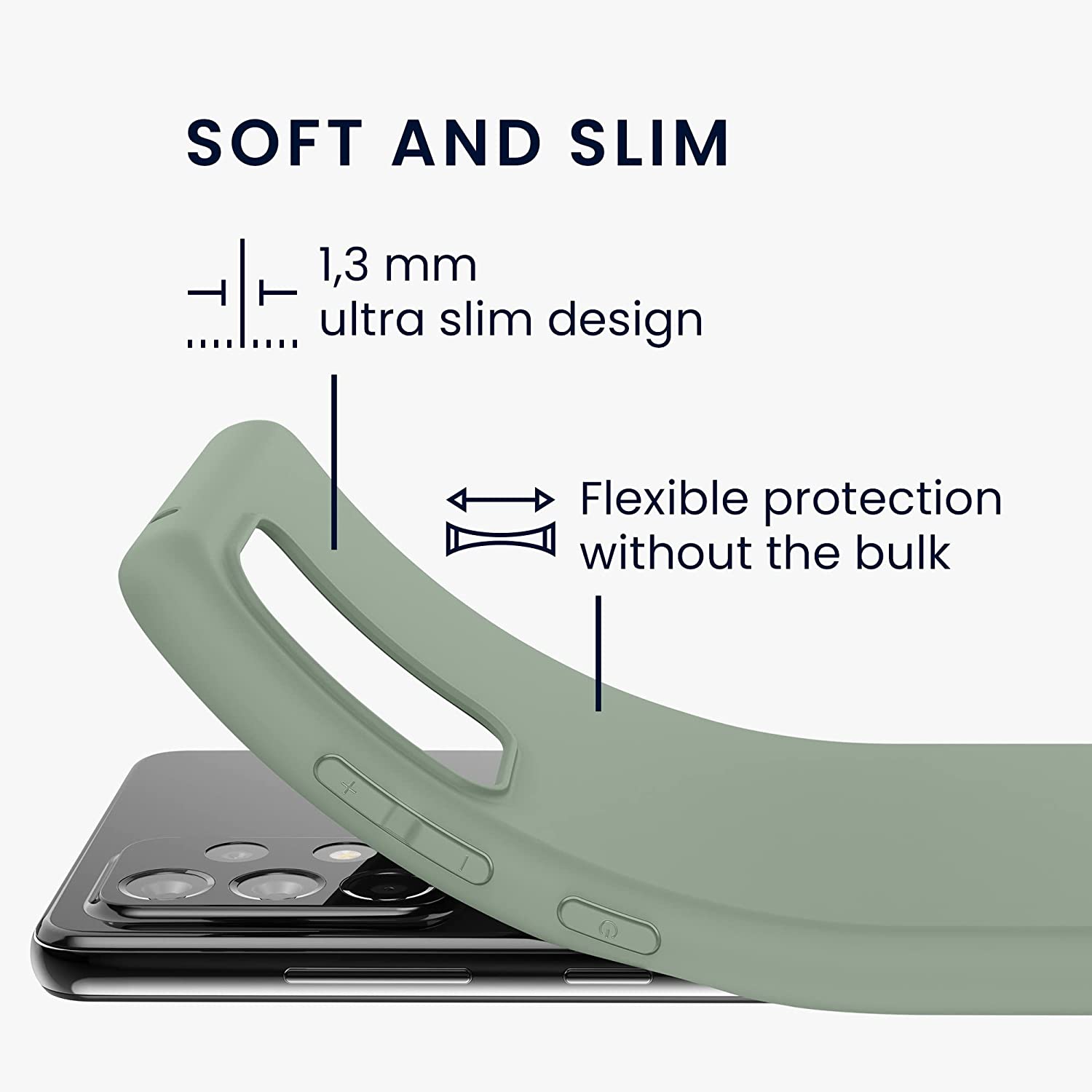 KW Samsung Galaxy A52 / A52 5G / A52s 5G Θήκη Σιλικόνης TPU - Grey Green - 54346.172