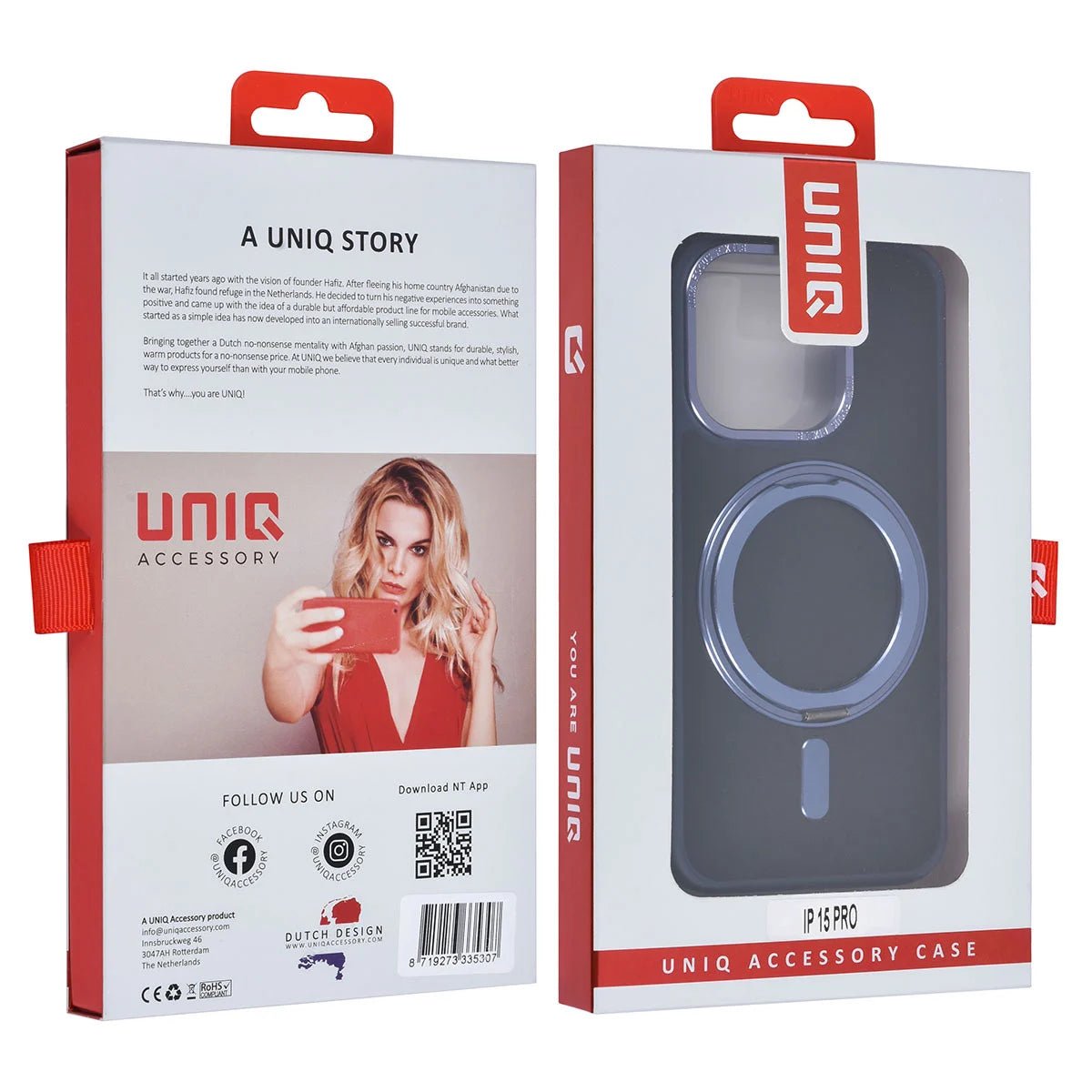 Tuniq iPhone 15 Pro - Σκληρή MagSafe Θήκη με Περιστρεφόμενο Δαχτυλίδι Συγκράτησης - Μπλε