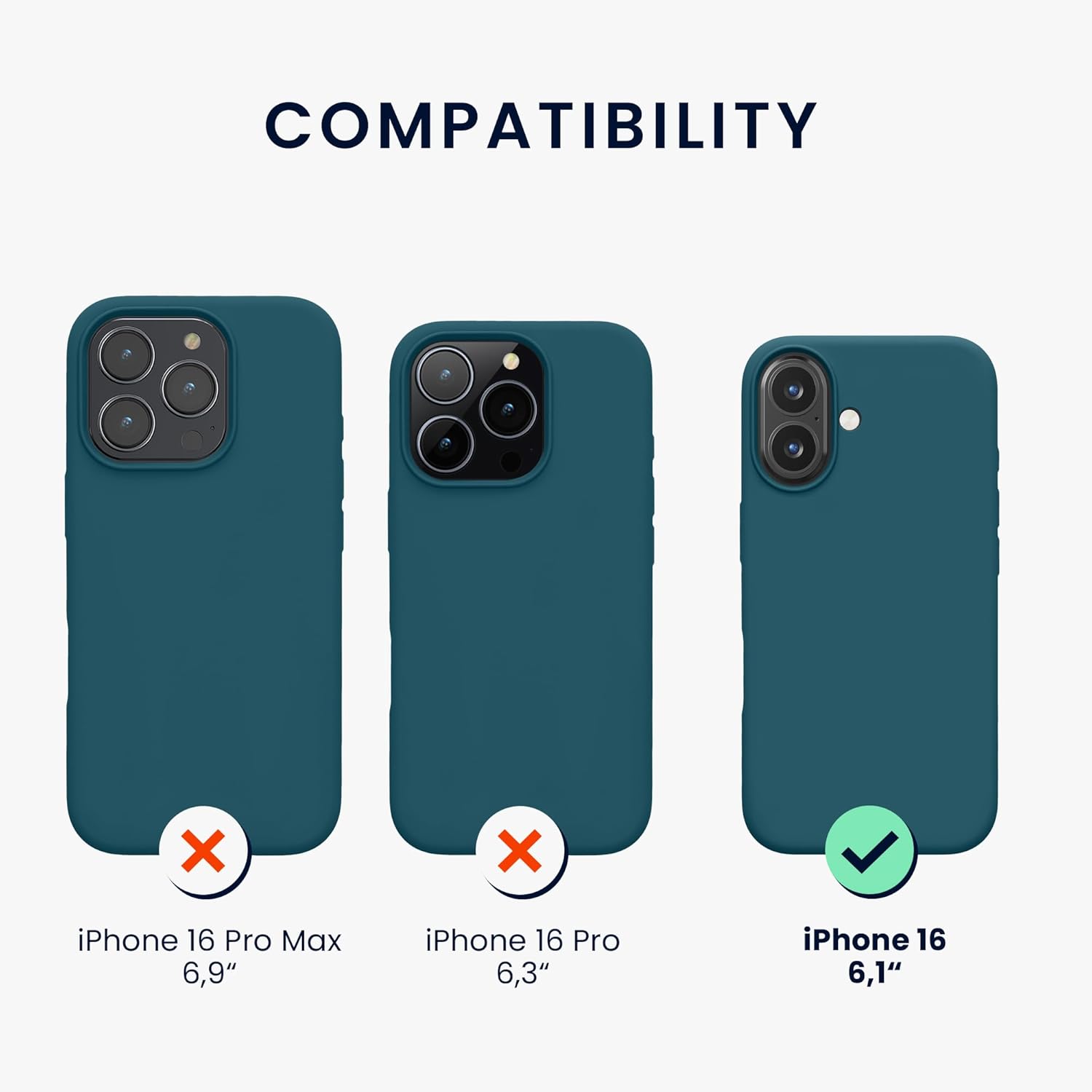 KW iPhone 16 Θήκη Σιλικόνης Rubberized TPU - Petrol Matte